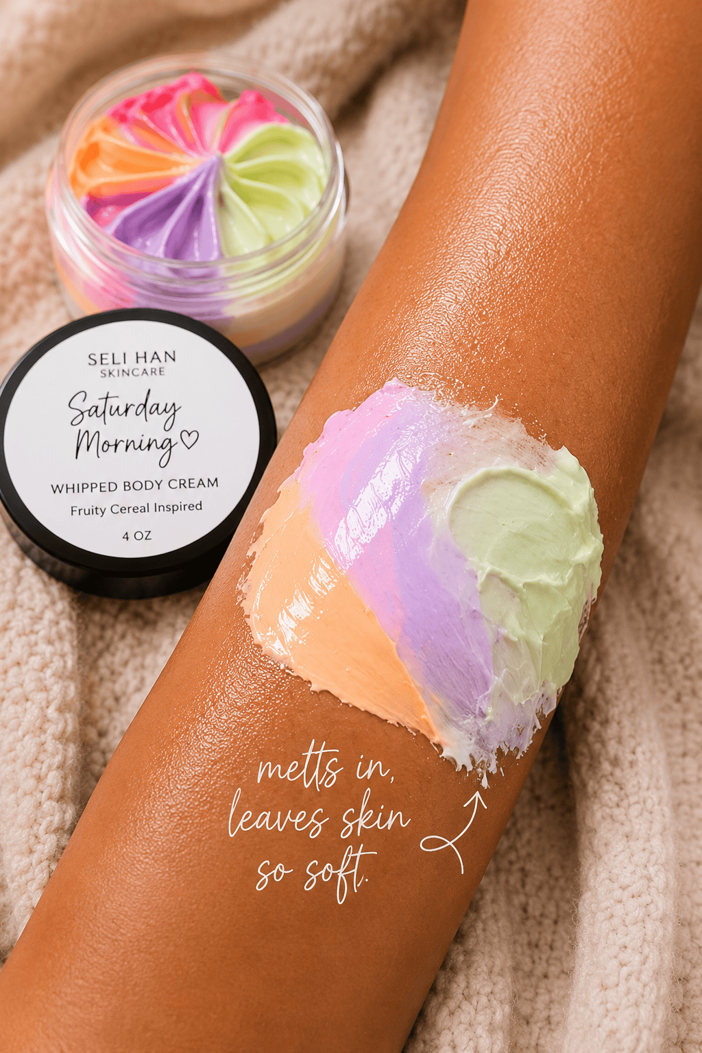 Shea Whip Body Butter Cream - Rainbow Loops - Seli Han Skincare