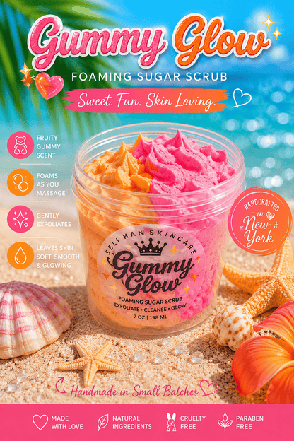 Gummy Glow Foaming Sugar Scrub - Seli Han Skincare 