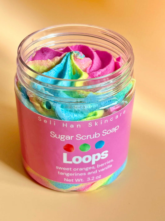 Rainbow Loops Foaming Body Sugar Scrub - Seli Han Skincare 